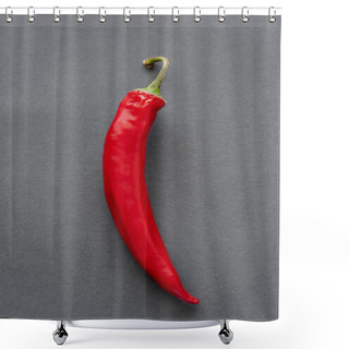 Personality  Top View Of Chili Pepper On Black Background  Shower Curtains