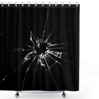 Personality  Realistic Broken Glass Illustration Shower Curtains