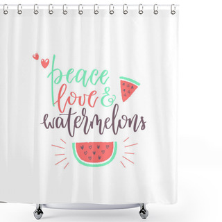 Personality  Summer Design Sticker With Tropical Beach Elements  Shower Curtains