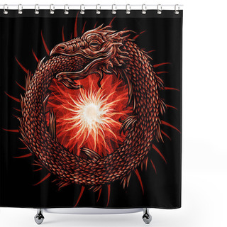 Personality  Ouroboros. Ancient Mystical Sign Shower Curtains
