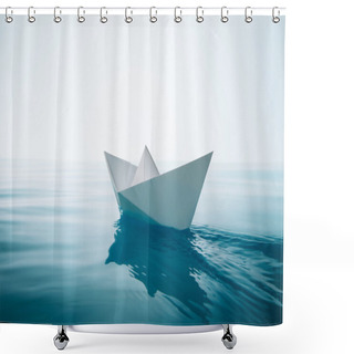 Personality  Paper Boat Sailing Shower Curtains