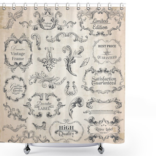 Personality  Vector Set: Calligraphic Design Elements And Page Decoration, Vi Shower Curtains