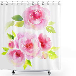 Personality  Wildflower Eustoma Flower In A Watercolor Style Isolated. Shower Curtains