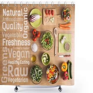 Personality  Healthy Vegetarian Home Made Food Shower Curtains