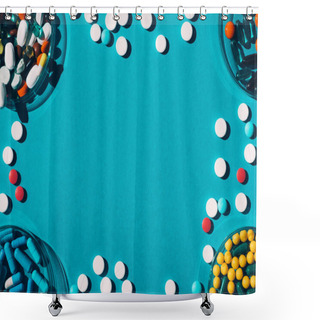Personality  Colorful Pills In Petri Dishes Shower Curtains