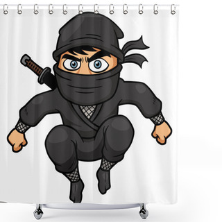 Personality  Cartoon Ninja Shower Curtains