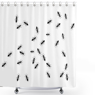 Personality  Ant Logo Icon Vector Illustration Design Shower Curtains