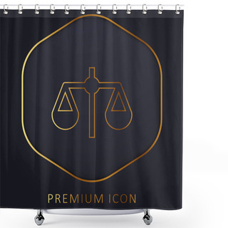 Personality  Balance Golden Line Premium Logo Or Icon Shower Curtains