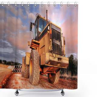 Personality  Backhoe Loader Or Bulldozer - Excavator Shower Curtains