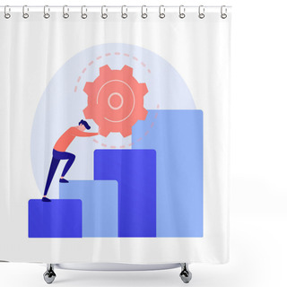 Personality  Persistence Abstract Concept Vector Illustration. Shower Curtains