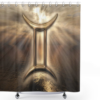 Personality  Gold Zodiac Horoscope Sign Shower Curtains