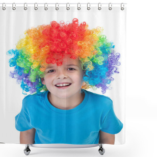 Personality  Happy Clown Boy - Isolated Portrait Shower Curtains