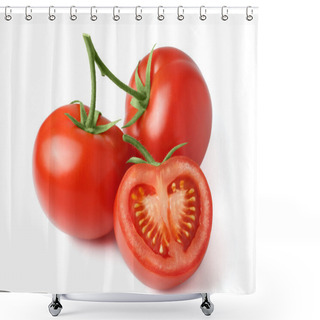 Personality  Fresh Tomatoes On A Green Stem Shower Curtains