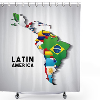 Personality  Latin America Map Shower Curtains