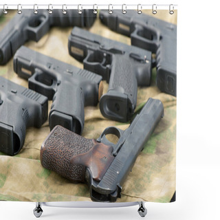 Personality  Set Of Different Guns Shower Curtains