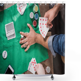 Personality  Men At Gaming Table Shower Curtains