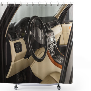 Personality  Close Up Inside View Of Luxury New Car  Shower Curtains