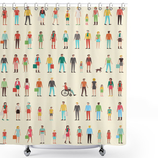 Personality  People Seamless Pattern Shower Curtains