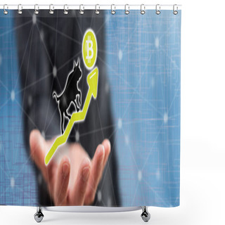 Personality  Concept Of Bitcoin Bullish Trend Shower Curtains