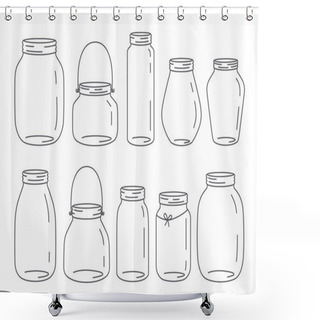 Personality  Vector Jars Set Shower Curtains