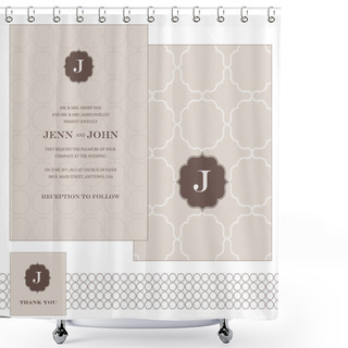 Personality  Vector Patterned Frame Set Shower Curtains