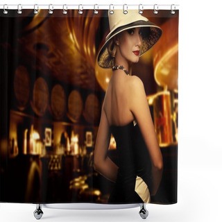 Personality  Woman In Luxury Club Interior Shower Curtains