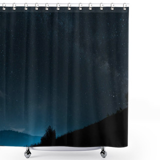 Personality  Milky Way With Shining Stars On Blue Sky At Night  Shower Curtains