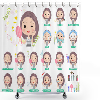Personality  Long Hair Women_beauty Shower Curtains