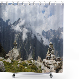 Personality  Mountains And Cloudy Sky  Shower Curtains