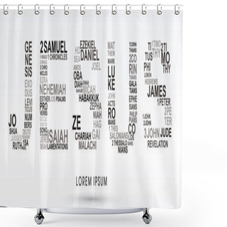 Personality  Jesus With Bible Words Text Design. Shower Curtains