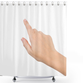 Personality  Female Hand On The Isolated Background Shower Curtains