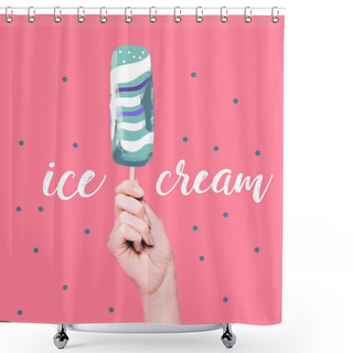 Personality  Hand Holding Ice Cream Shower Curtains