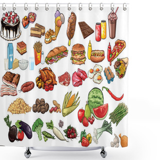 Personality  Food And Beverages Shower Curtains