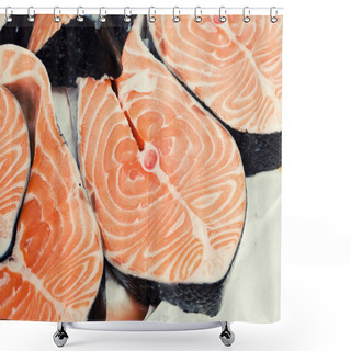 Personality  Chopped Salmon Shower Curtains