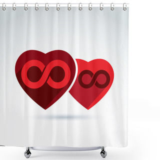 Personality  Eternity Symbol Placed On A Red Heart Shower Curtains