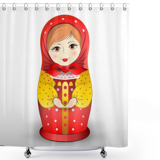 Personality  Traditional Matryoschka Doll,  Vector Illustration   Shower Curtains
