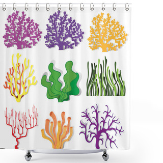 Personality  Various Type Of Coral Reef Shower Curtains