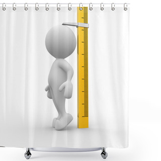 Personality  Person Measuring His Height Shower Curtains