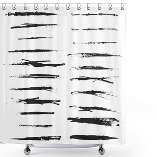 Personality  Variety, Black, Scratched Brush Strokes Shower Curtains