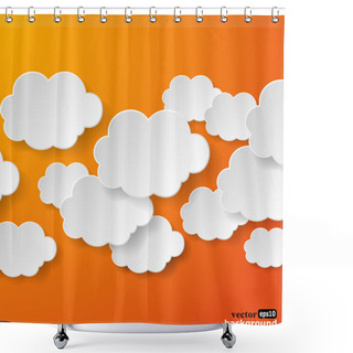 Personality  Abstract Speech Bubbles In The Shape Of Clouds Used In A Social Shower Curtains