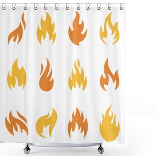 Personality  Fire Flame Icons And Symbols Shower Curtains