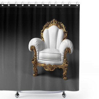 Personality  Luxury White Armchair With Golden Frame Shower Curtains