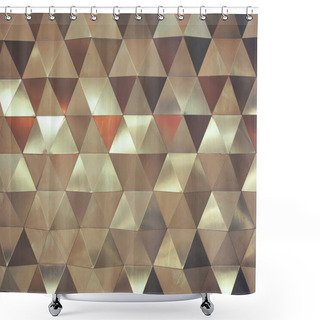 Personality  Silver Low Poly Geometric Abstract Background In Rumpled Triangular Style Shower Curtains