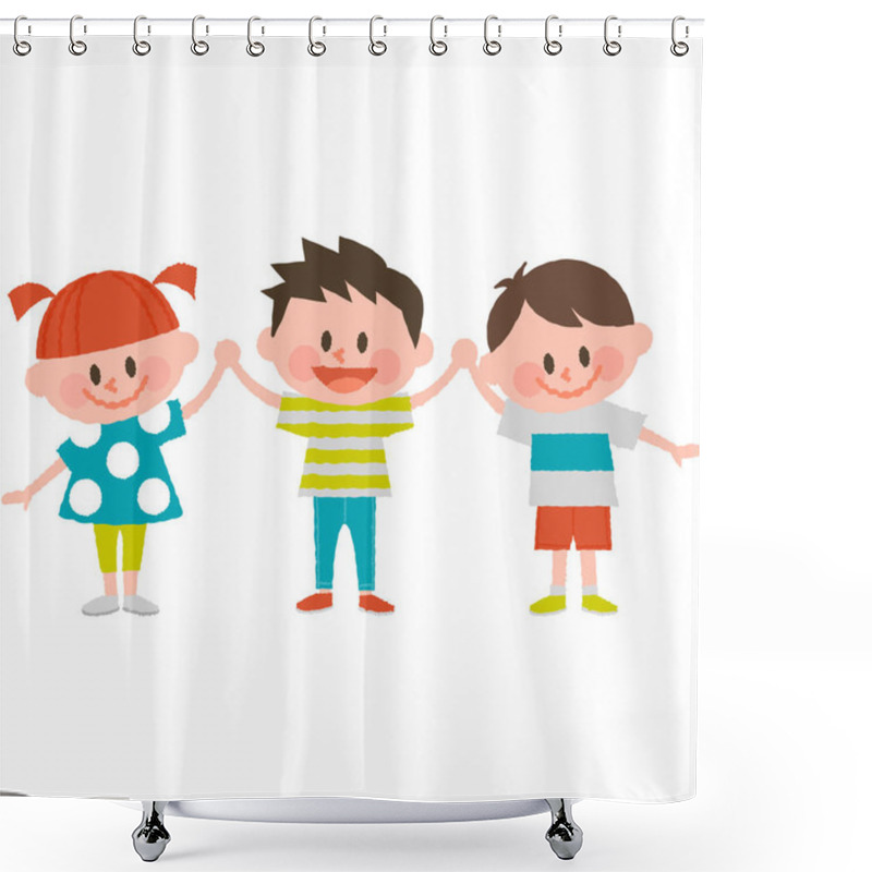 Personality  Simple Vector Illustration Of Lively Children Shower Curtains