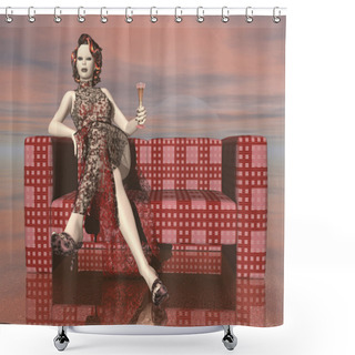 Personality  Elegant Woman Shower Curtains