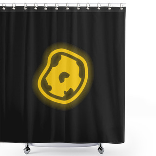 Personality  Asteroid Yellow Glowing Neon Icon Shower Curtains