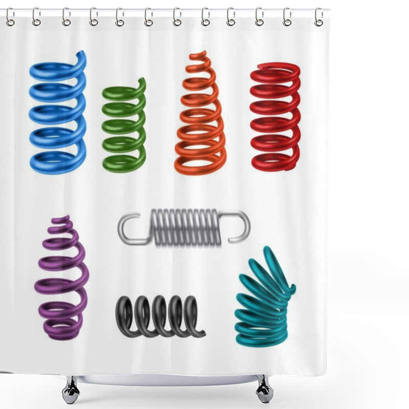 Personality  Realistic Metal Springs Colored Shower Curtains