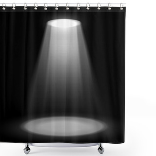 Personality  Spotlight Shine Effects On A Dark Background Shower Curtains