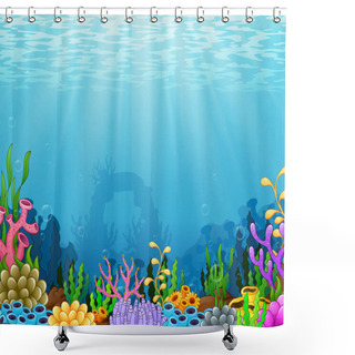 Personality  Underwater Scene With Tropical Coral Reef Shower Curtains