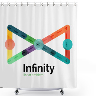 Personality  Vector Infinity Logo, Flat Colorful Design Shower Curtains